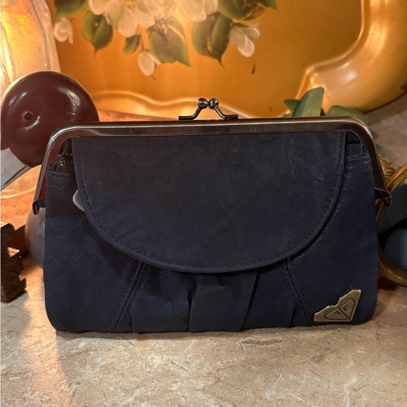 Roxy Handbags - Roxy Navy Blue Wallet with kiss lock